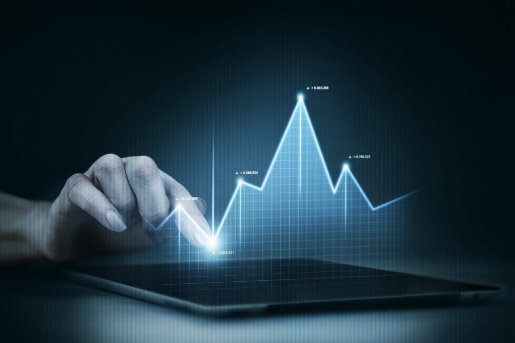 business concept with graphic holography