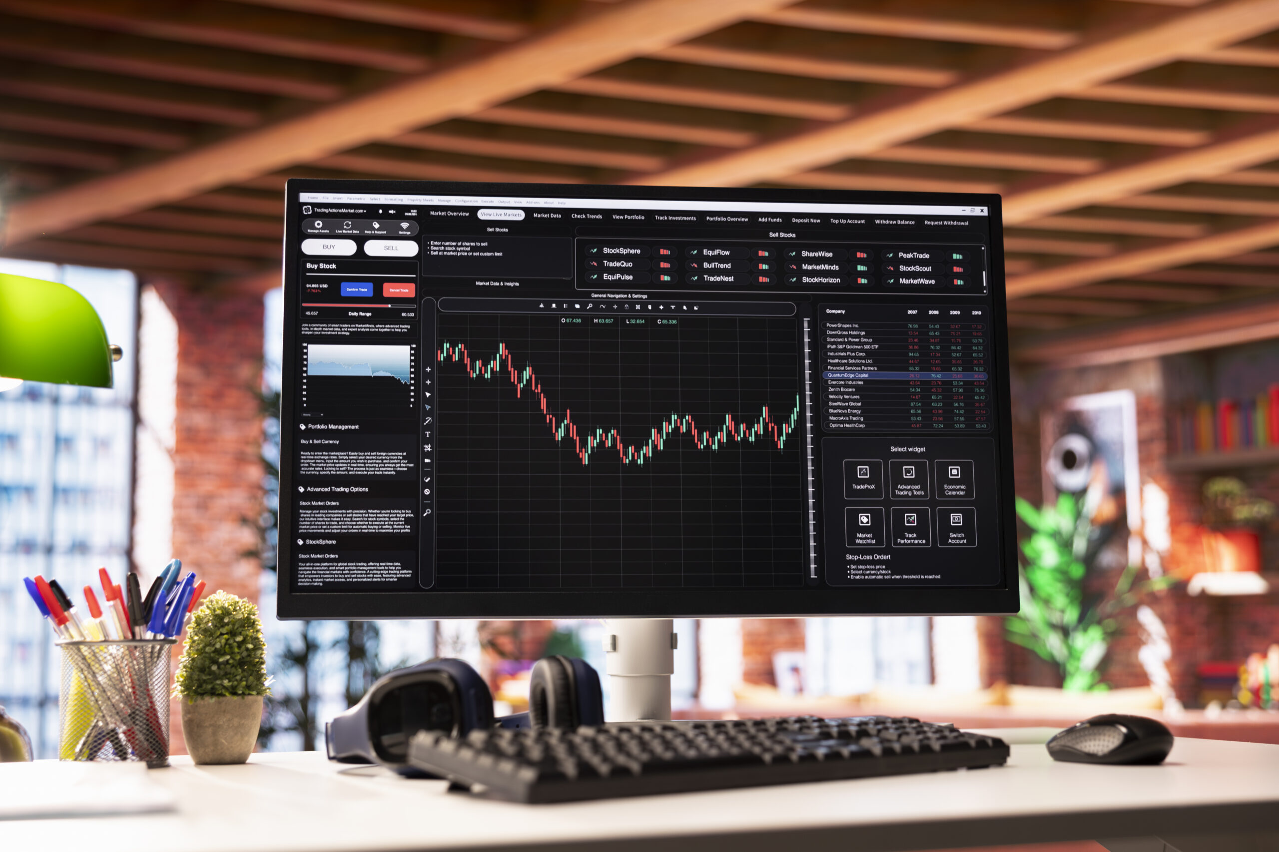 software on pc screen used for analyzing cryptocurrency investment purchases